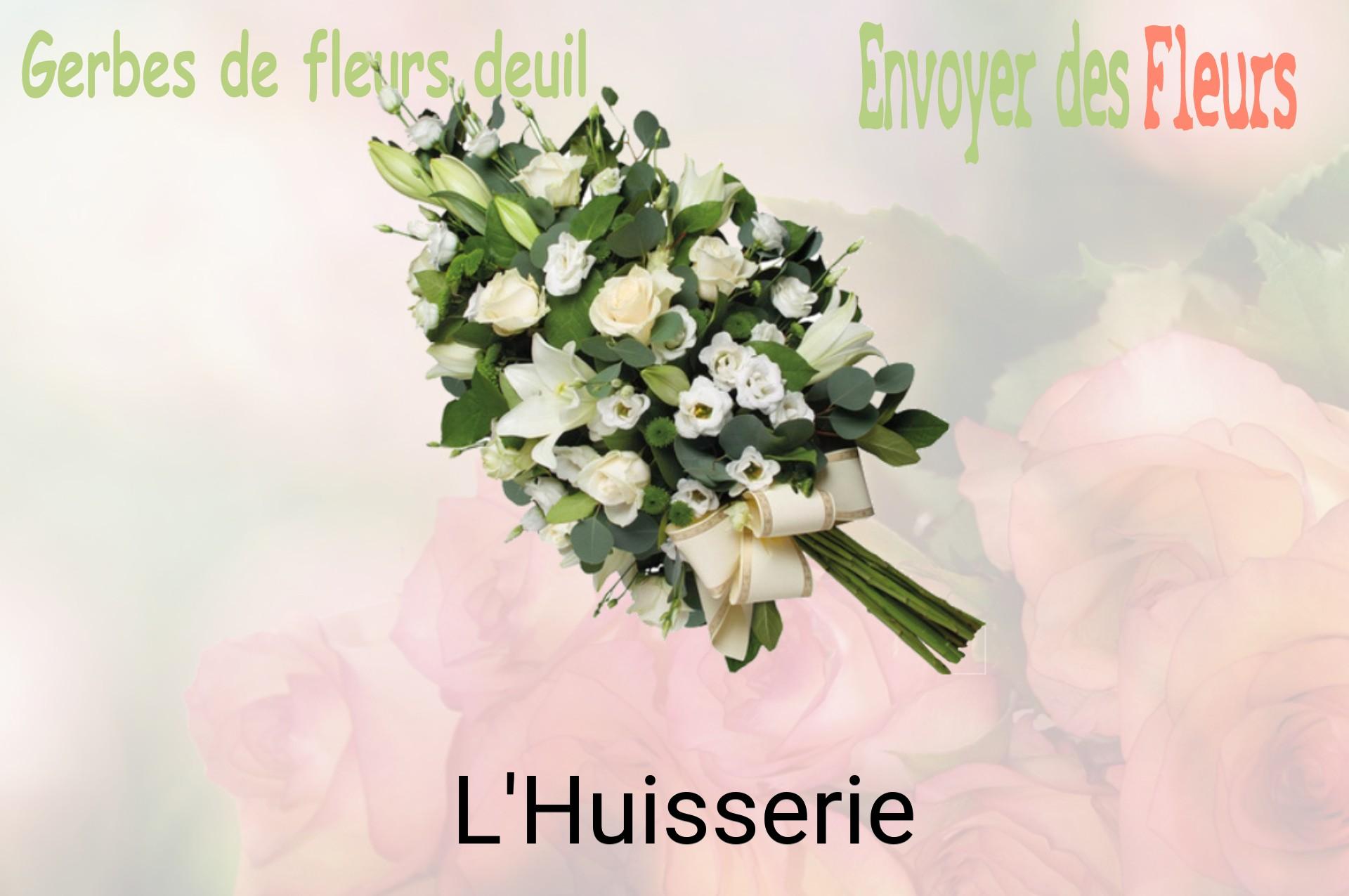 Gerbe de fleurs de deuil livrée à L'Huisserie